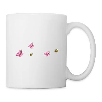 symbols shape nature butterfly bee animals - Mug - white - Right