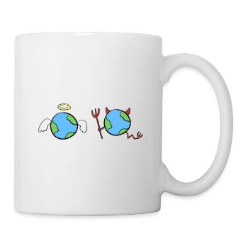 World Earth Devil Angel evil dear - Mug - white - Right