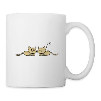 Katzen süß liebespaar liebe katze - Tasse - Weiß - Rechts
