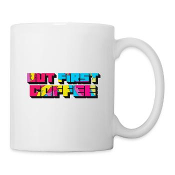 But first Coffee - Retro coffee lover saying - Mug - white - Right