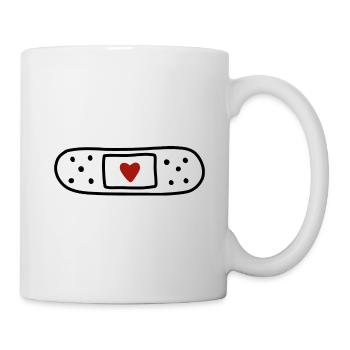 Pflaster Herz Doodle - Tasse - Weiß - Rechts