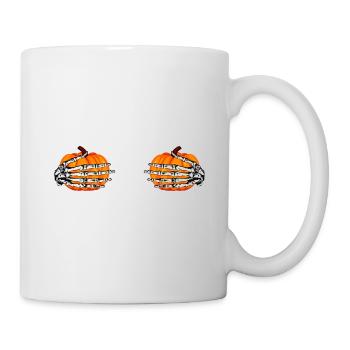 Kürbis-Skelett-Hände - Tasse - Weiß - Rechts