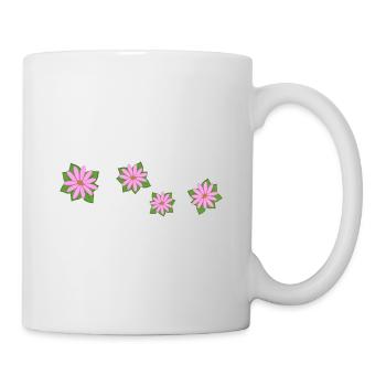 vier blumen rosa - Tasse - Weiß - Rechts