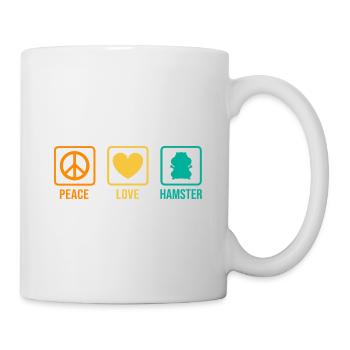 Peace Love Hamster Animal Owner Hamster Lover Pet - Tasse - Weiß - Rechts