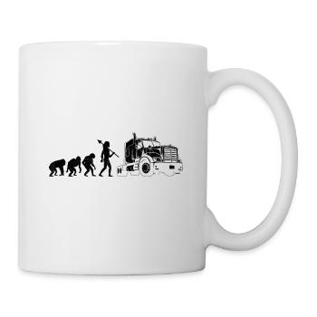 Trucker Evolution Conduire Papa Trucker Père Camion - Mug blanc - blanc - Droite