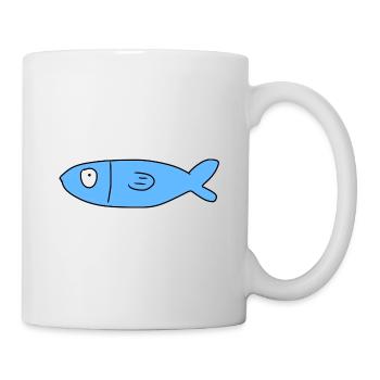 Fisch Symbol Tier blau - Tasse - Weiß - Rechts