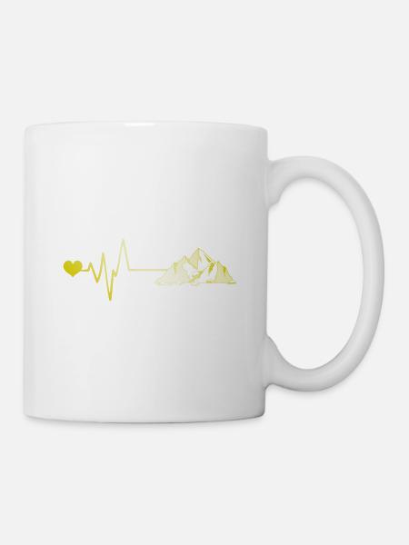 Berge Herzschlag - Tasse - Weiß