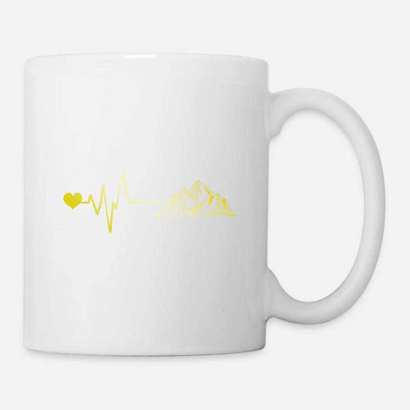 Berge Herzschlag - Tasse - Weiß
