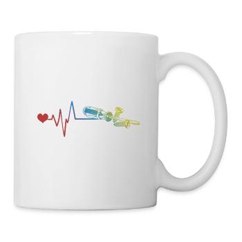 Schraubenzieher Puls Herzschlag - Tasse - Weiß - Rechts