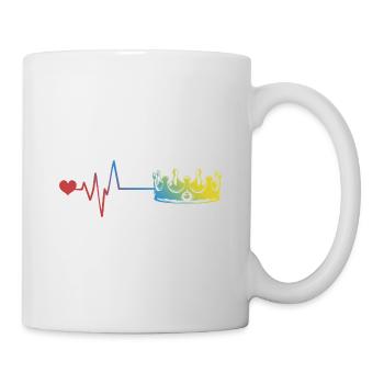 Battement de cœur du pouls du roi de la couronne - Mug blanc - blanc - Droite