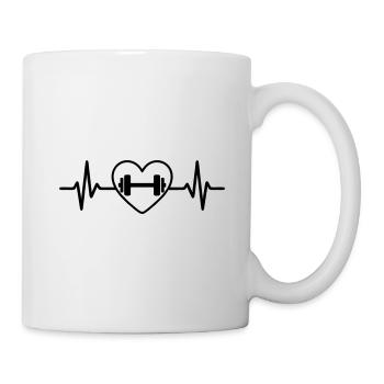 Bodybuilding Heart Strength Muscle Strength Training - Mug - white - Right