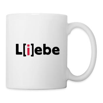 Liebe L(i)ebe L[i]ebe Love | Valentinstag Geschenk - Tasse - Weiß - Rechts