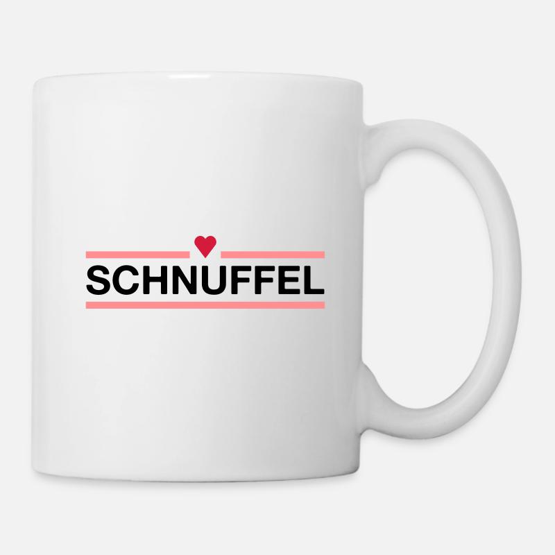 ★ Designfarben änderbar ★ Schnuffel (Herz, Linien) - Tasse - Weiß