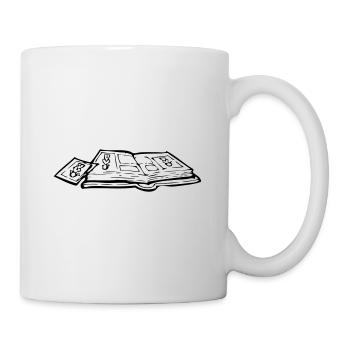 unfolded photo book with women photo - Mug - white - Right