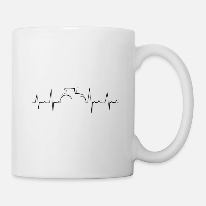 Landwirtschaft Traktor Herzschlag Geschenk Trekker - Tasse - Weiß