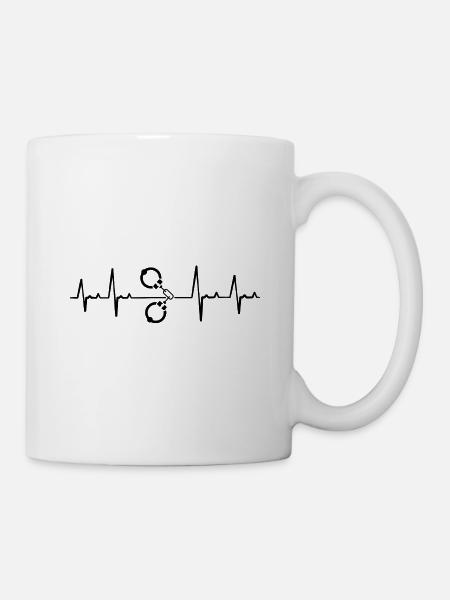Polizisten Geschenk Beamte Herzschlag Kommisar Han - Tasse - Weiß
