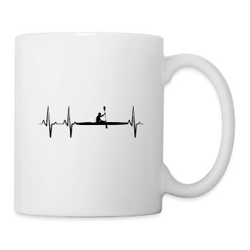 Rudern Paddeln Kanu Herzschlag Ekg Wassersport Rud - Tasse - Weiß - Rechts