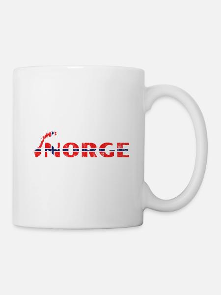 Norge Drapeau de la carte norvégienne - Mug blanc - blanc