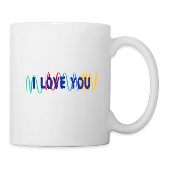 VALENTINSTAG. ICH LIEBE DICH. ICH LIEBE DICH. LIEBE. LIEBE - Tasse - Weiß - Rechts