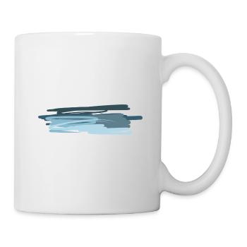 blau linien striche linie strich - Tasse - Weiß - Rechts