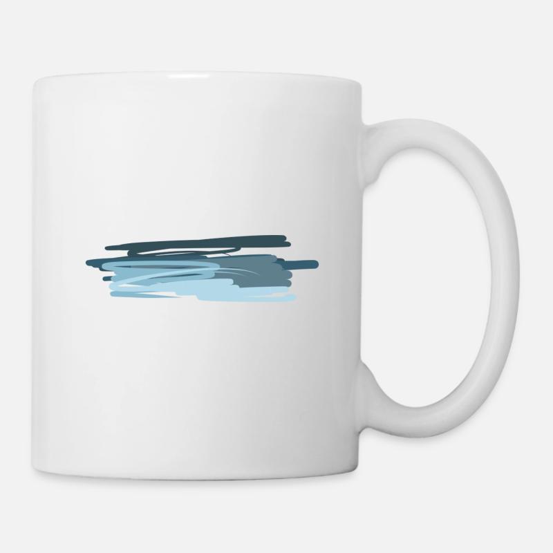blau linien striche linie strich - Tasse - Weiß