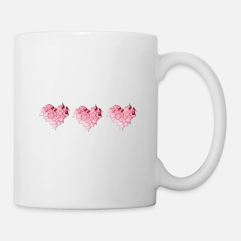 fleurs de rose coeur fleur amour symbole rose - Mug blanc - blanc