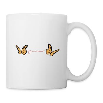 Butterfly red thread symbol animal - Mug - white - Right