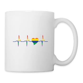 Pride Heart Lgbtq Bisexual Rainbow Love Transgende - Tasse - Weiß - Rechts