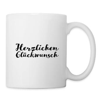 Herzlichen Glückwunsch - Tasse - Weiß - Rechts