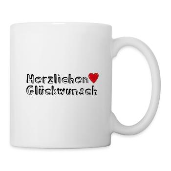 Herzlichen Glückwunsch Geschenk - Tasse - Weiß - Rechts