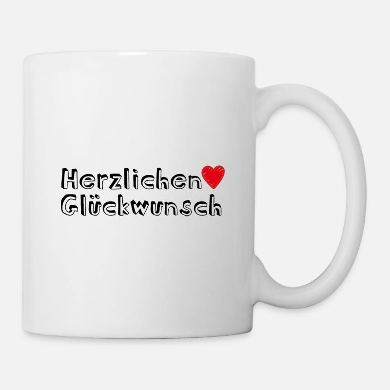 Herzlichen Glückwunsch Geschenk - Tasse - Weiß