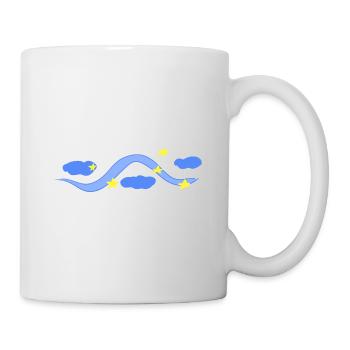 linie strich blau wolken himmel nacht stern - Tasse - Weiß - Rechts