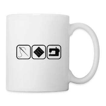 Retro Graphic Knitting Wool Quilting Stitching Sew - Tasse - Weiß - Rechts