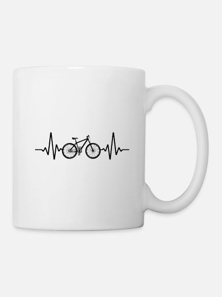 Herzschlag Fahrrad - Tasse - Weiß