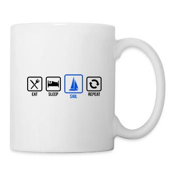 Eat Sleep Sail Repeat Sailor Skipper Captain Sailb - Tasse - Weiß - Rechts