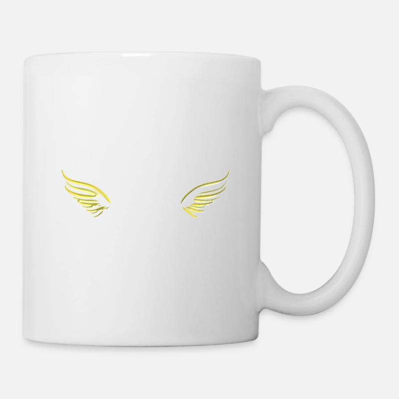 goldene Flügel Fliegen Engel glitzer - Tasse - Weiß