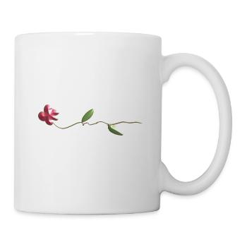 rose rose fleur - Mug blanc - blanc - Droite