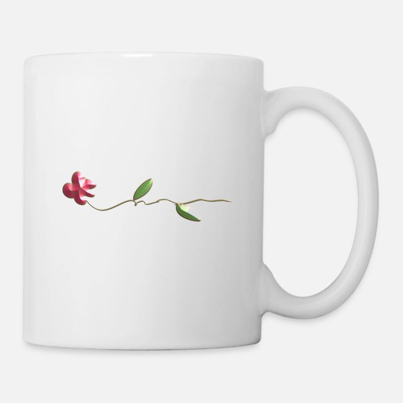 rose rose fleur - Mug blanc - blanc