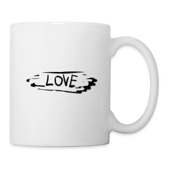 liebe text muster symbol strich - Tasse - Weiß - Rechts