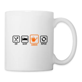 Eat Sleep Gardening Repeat Garden Gardener Horticu - Tasse - Weiß - Rechts