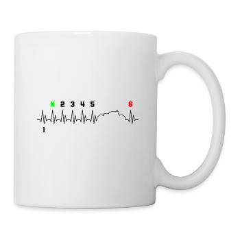 Ecg Heartbeat Graphic Motorcycle Biker Motorbike R - Tasse - Weiß - Rechts