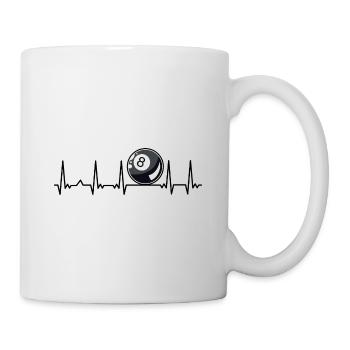 Billiard Heartbeat Snooker Pool Chalk Billiard Pla - Mug - white - Right