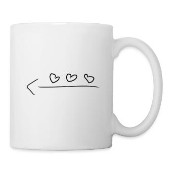 Flèche Trois Coeurs Coeur - Mug blanc - blanc - Droite