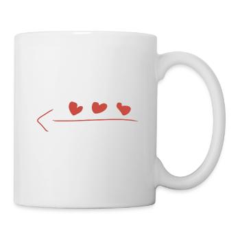 Flèche Trois Coeurs Coeur Rouge - Mug blanc - blanc - Droite