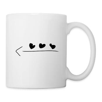 Flèche Trois Coeurs Coeur Rouge - Mug blanc - blanc - Droite