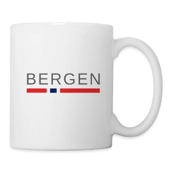 Bergen Norwegen - Tasse - Weiß - Rechts