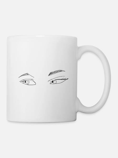 Dessin linéaire Anime Eyes - Mug blanc - blanc