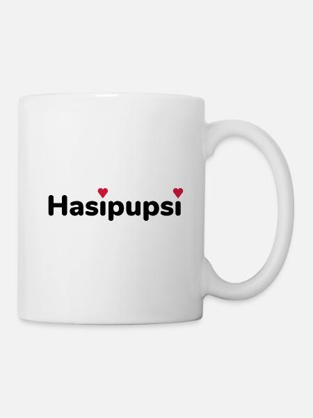 Hasipupsi (Herzchen als i-Punkte) - Tasse - Weiß