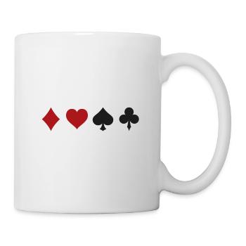 Karten - Karo Herz Pik Kreuz - Tasse - Weiß - Rechts