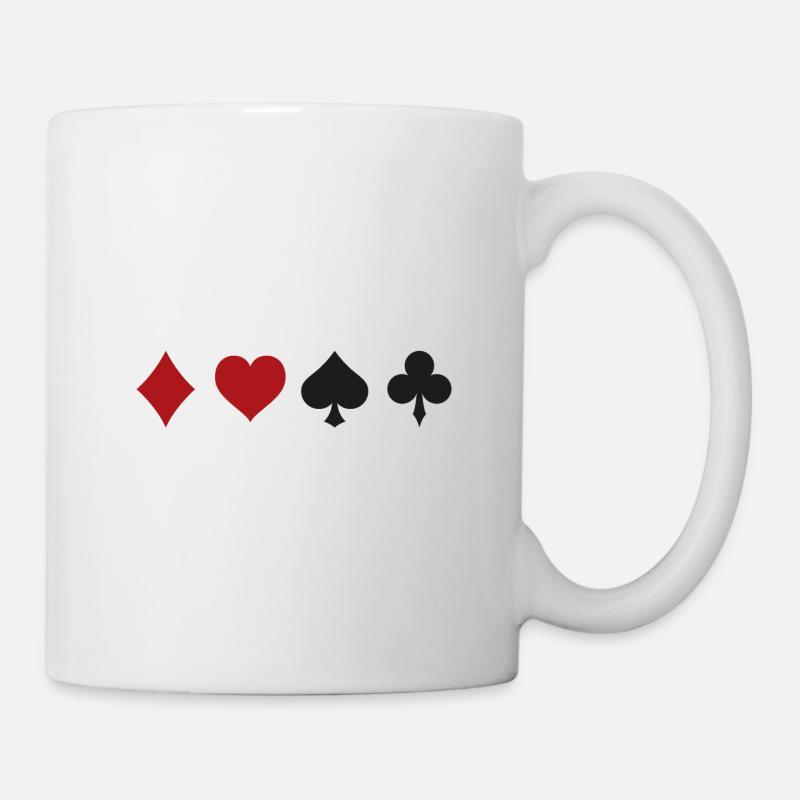 Karten - Karo Herz Pik Kreuz - Tasse - Weiß